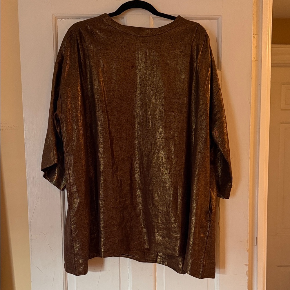 Metallic bronze Lurex Linen Painter’s Smock